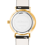 Orologio Rotondo Sparkling Sunray Pelle Grigio Scuro Oro