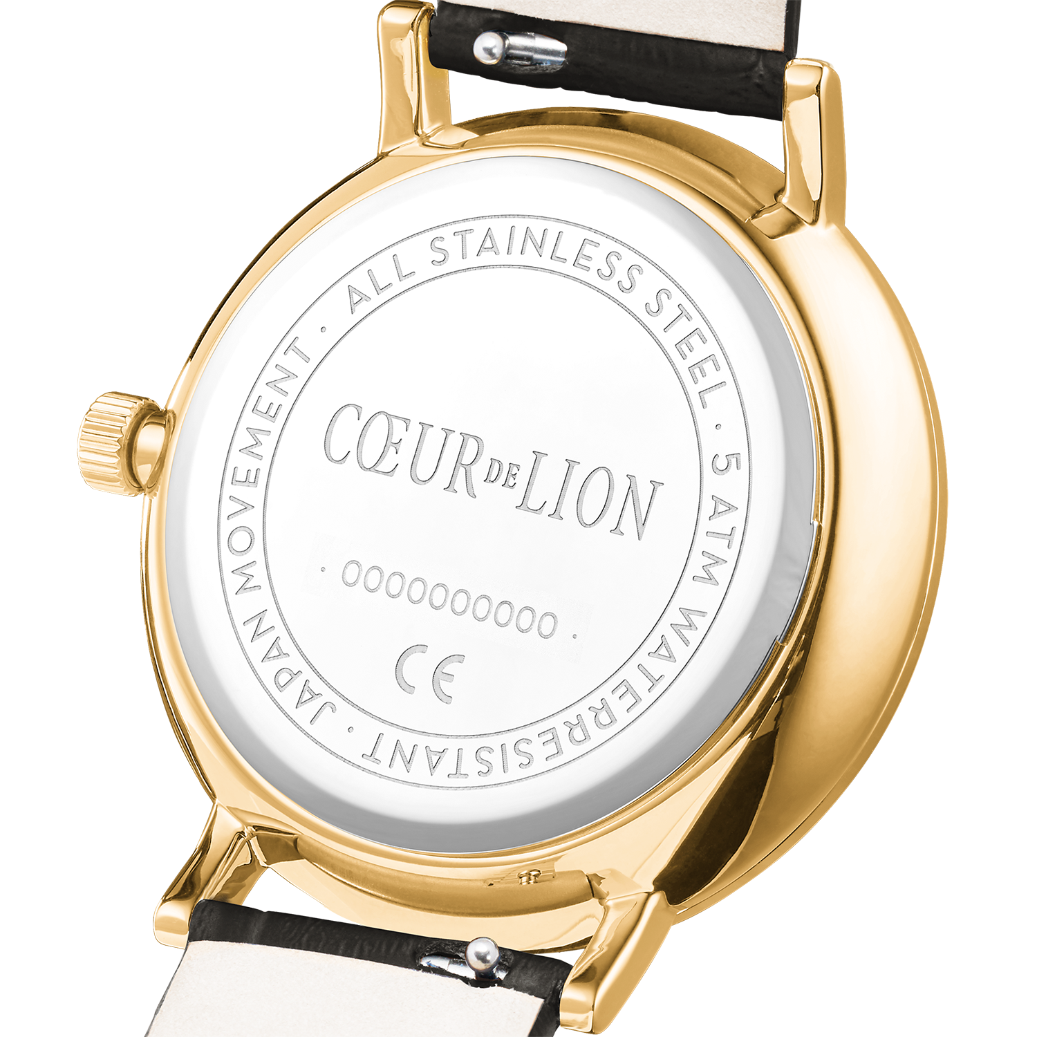 Orologio Rotondo Sparkling Sunray Pelle Grigio Scuro Oro
