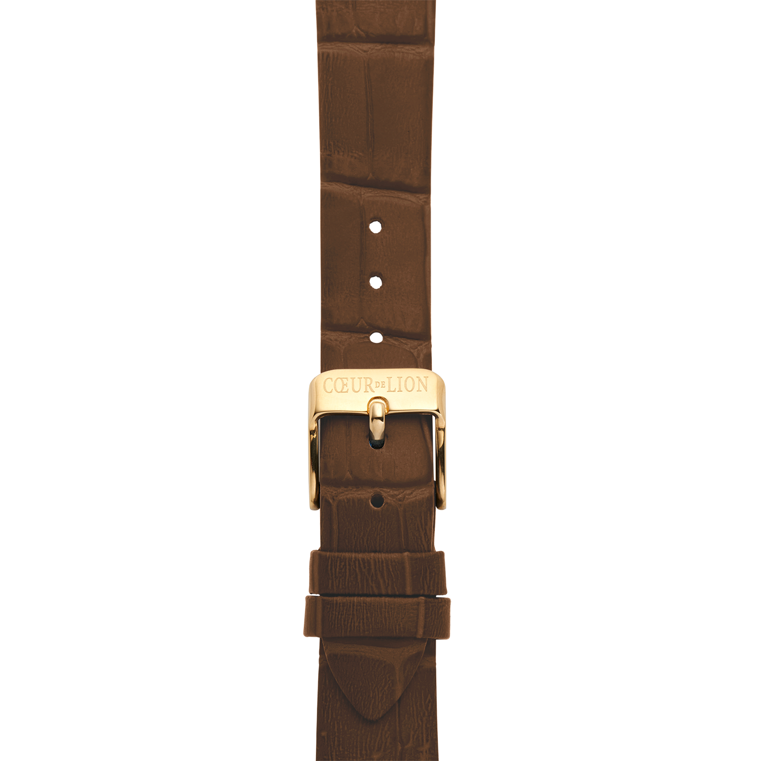 Orologio Round Sparkling Sunray Bracciale in pelle marrone oro