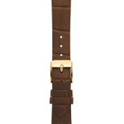 Orologio Round Sparkling Sunray Bracciale in pelle marrone oro