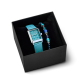 Set regalo Orologio Iconic Spikes Transformative Teal argento e Bracciale Wave Precious Flow argento-teal
