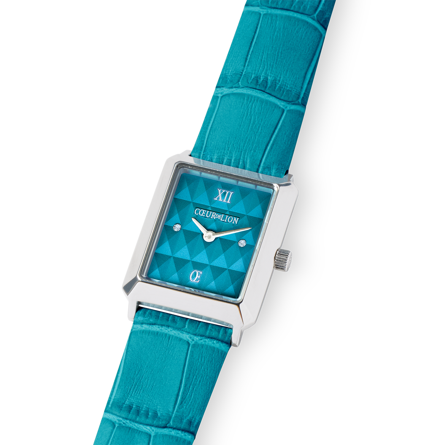 Orologio Iconic Spikes Transformative Teal argento Bracciale in pelle