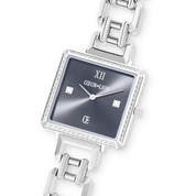 Orologio Iconic Cube Sparkling Anthracite Attraction Statement Silver