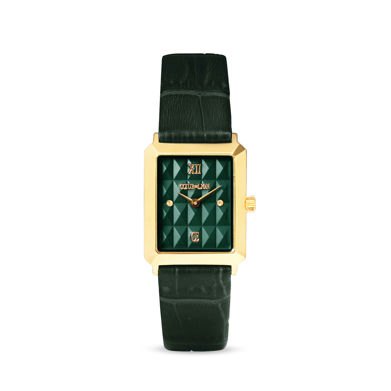 Orologio Iconic Spikes Pelle Forest Green Oro