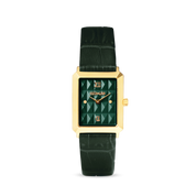 Orologio Iconic Spikes Pelle Forest Green Oro