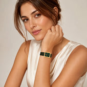 COEUR DE LION Orologio Iconic Spikes Pelle Forest Green Oro – indossato