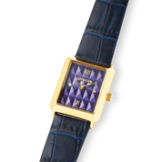 Orologio Iconic Spikes Bracciale Pelle Midnight Blue Oro