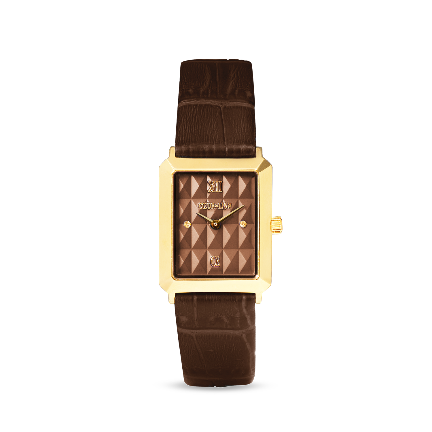 Orologio Iconic Spikes Bracciale in pelle Mocha Mousse Oro