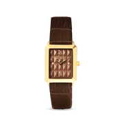 Orologio Iconic Spikes Bracciale in pelle Mocha Mousse Oro