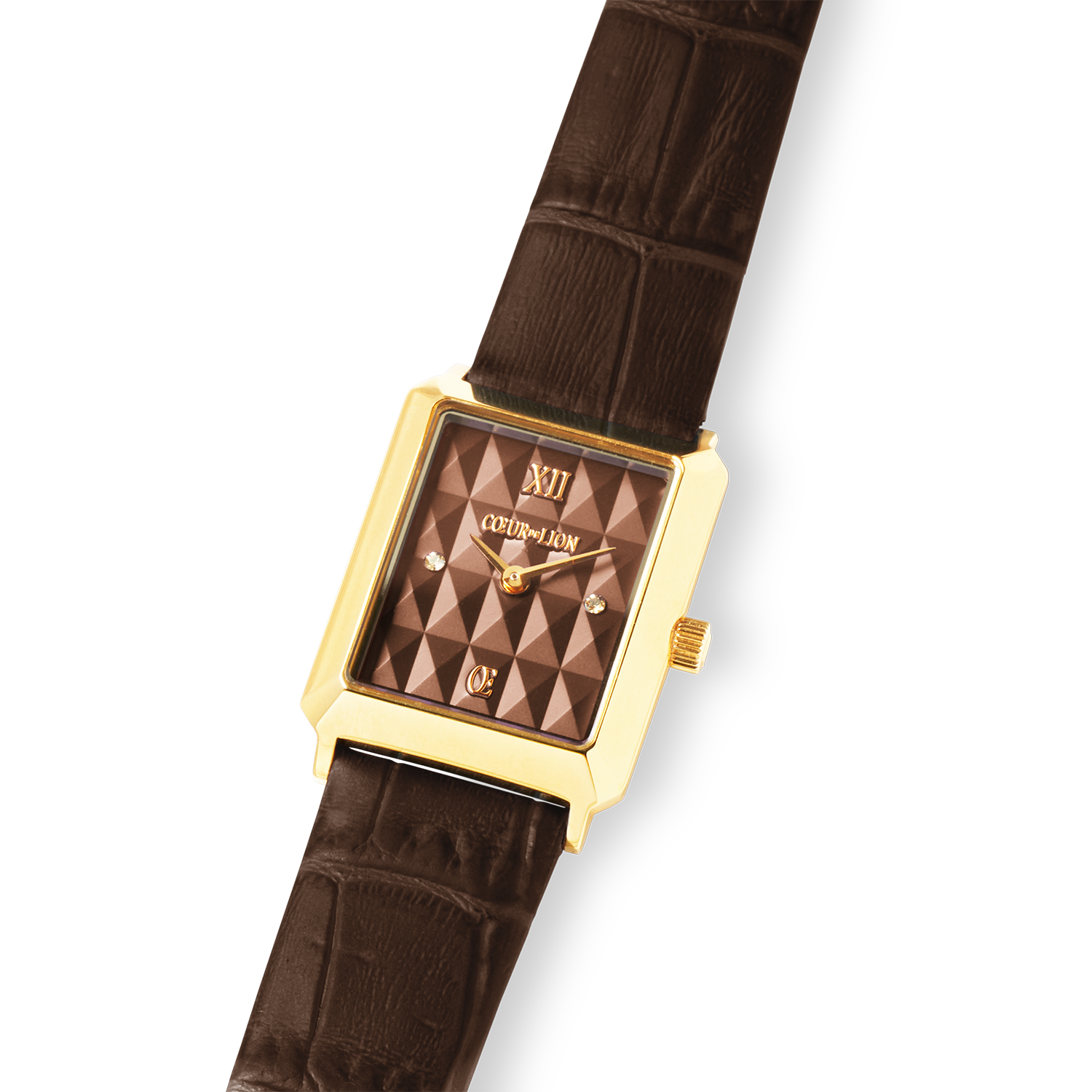 Orologio Iconic Spikes Bracciale in pelle Mocha Mousse Oro