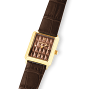 Orologio Iconic Spikes Bracciale in pelle Mocha Mousse Oro