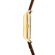 Orologio Iconic Spikes Bracciale in pelle Mocha Mousse Oro