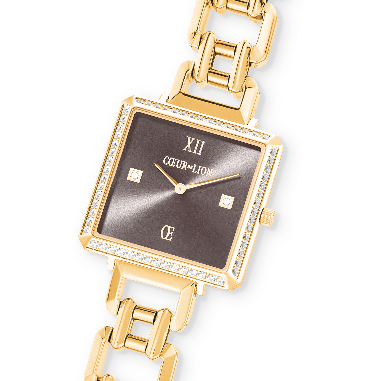 Orologio Iconic Cube Sparkling Mystic Mocca Statement in oro