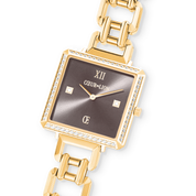 Orologio Iconic Cube Sparkling Mystic Mocca Statement in oro