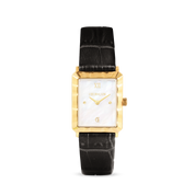 Orologio Iconic Waves Oro Pelle Nero-Bianco