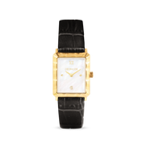 Orologio Iconic Waves Oro Pelle Nero-Bianco
