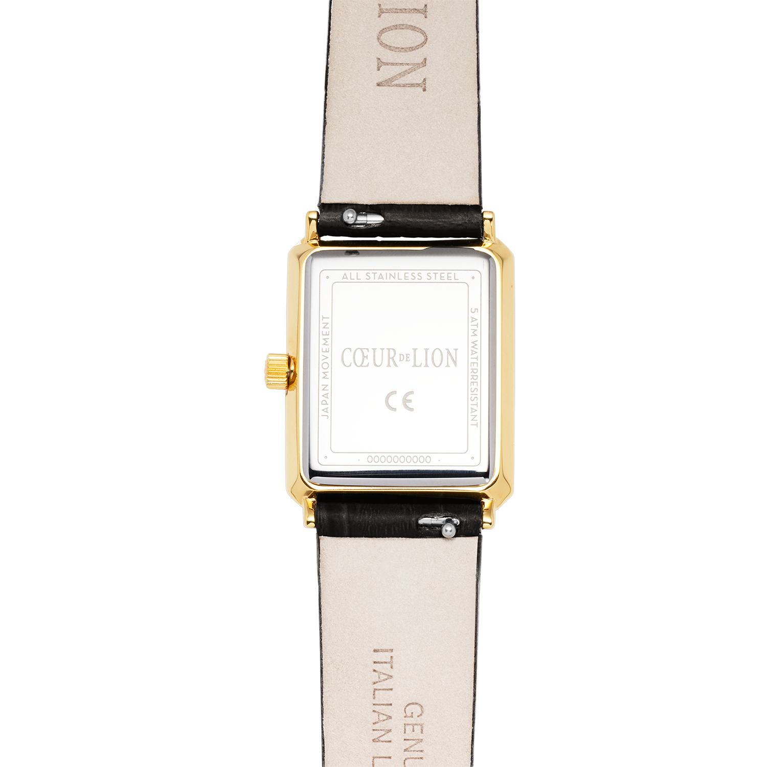 Orologio Iconic Waves Oro Pelle Nero-Bianco