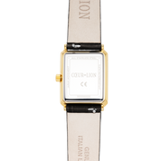 Orologio Iconic Waves Oro Pelle Nero-Bianco