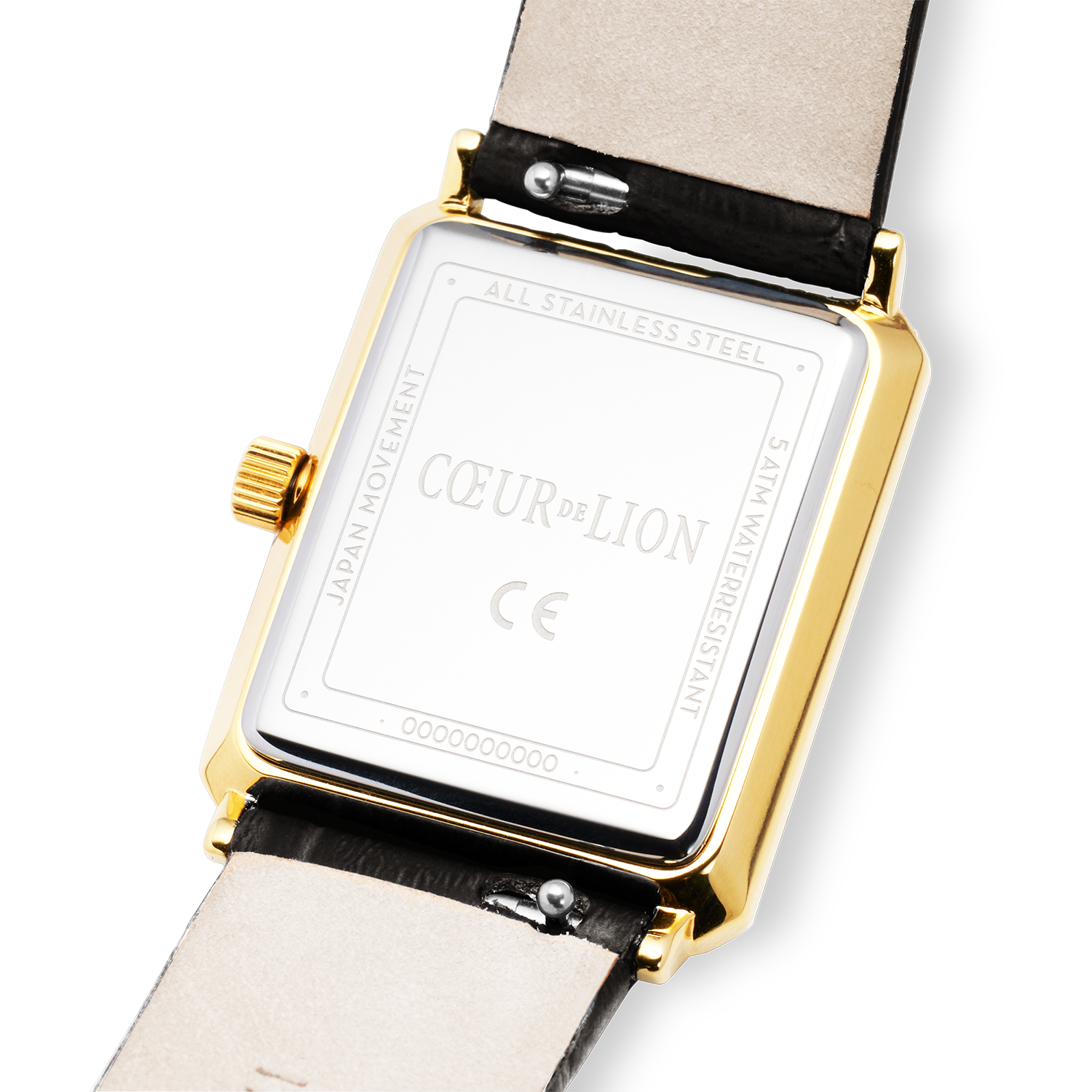 Orologio Iconic Waves Oro Pelle Nero-Bianco