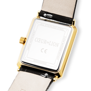 Orologio Iconic Waves Oro Pelle Nero-Bianco