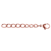 Catenella di prolunga con moschettone acciaio inox oro rosé