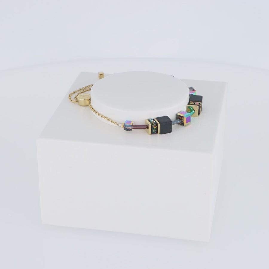 Bracciale GeoCUBE® Iconic Nature Chain nero multicolor