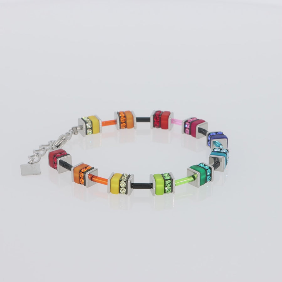 Braccialetto GeoCUBE® classic Polaris & Strass multicolor