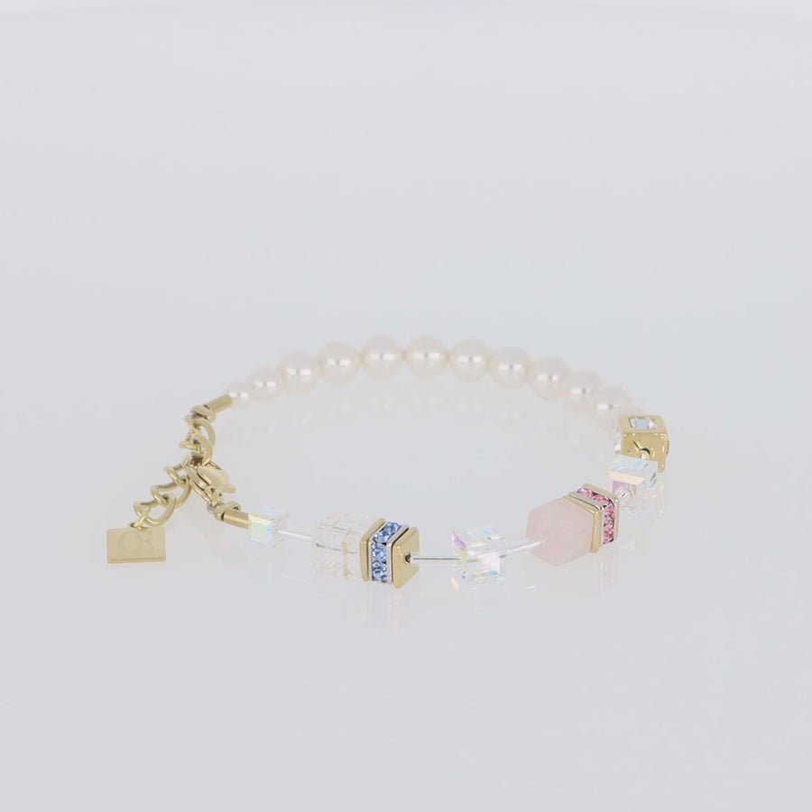 Bracciale GeoCUBE® Precious Fusion Pearls multicolor pastello