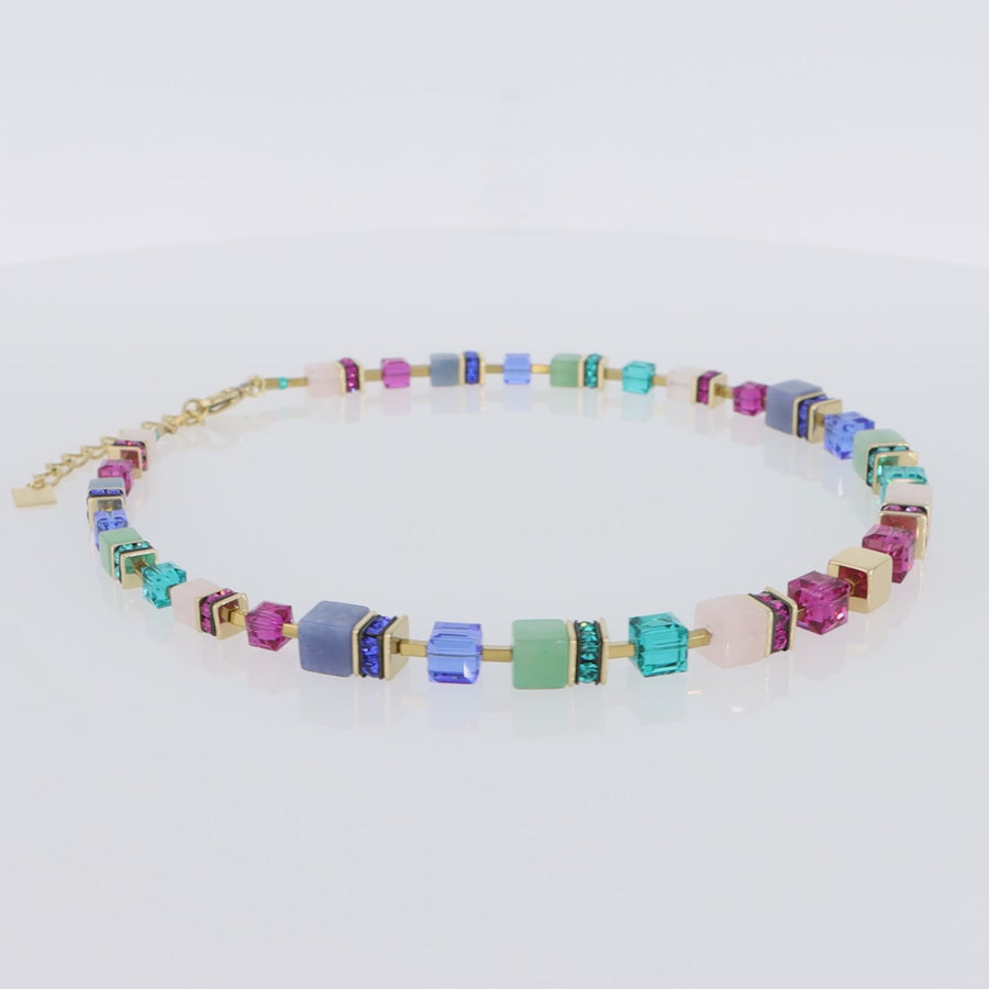 Collana GeoCUBE® Precious Statement oro-multicolore