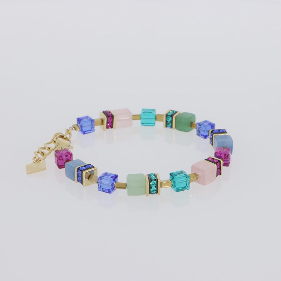 Bracciale GeoCUBE® Precious Statement oro-multicolore