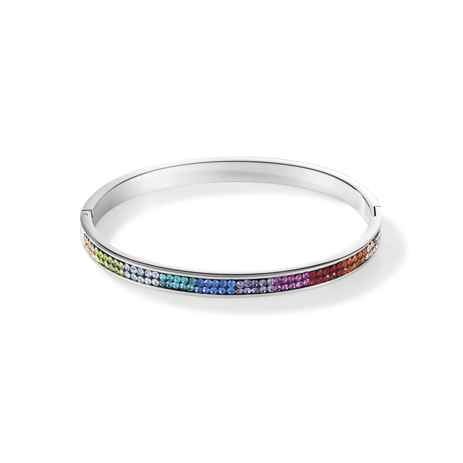 Bracciale acciaio inox e cristalli pavé multicolor 19