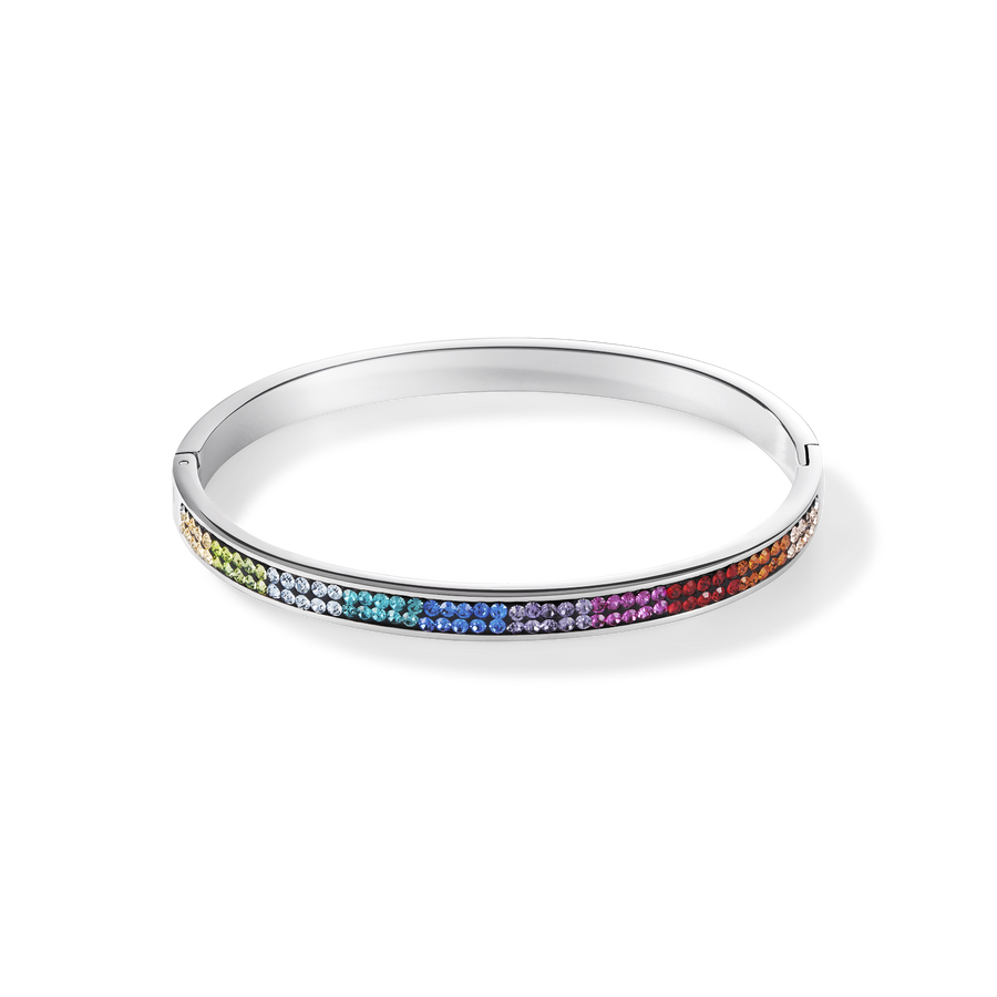 Bracciale acciaio inox e cristalli pavé multicolor 19