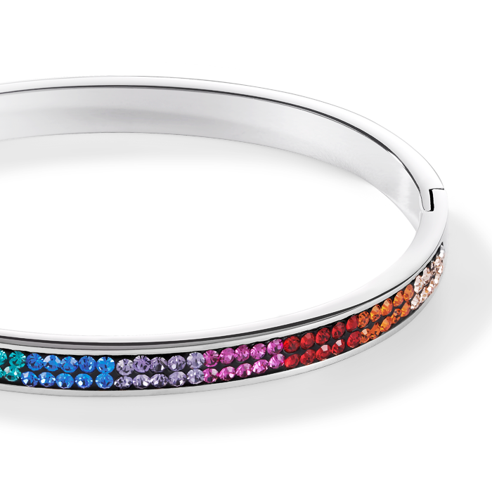 Bracciale acciaio inox e cristalli pavé multicolor 19