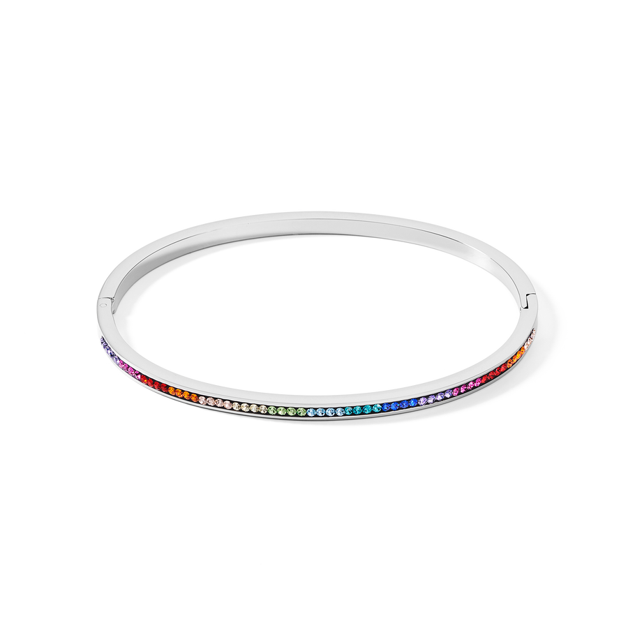 Bracciale acciaio inox e cristalli pavé multicolor 17
