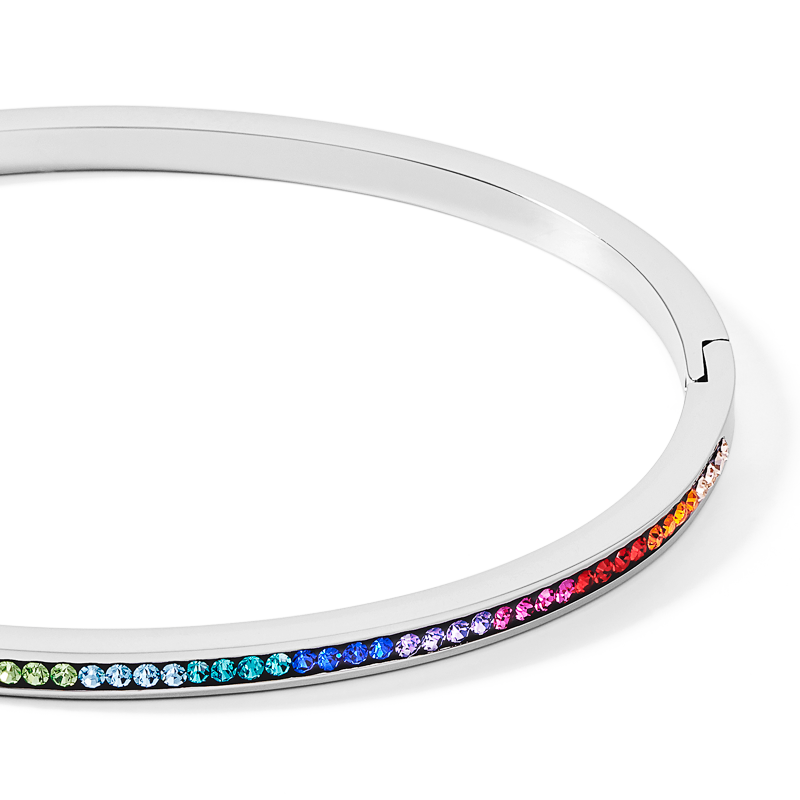 Bracciale acciaio inox e cristalli pavé multicolor 17