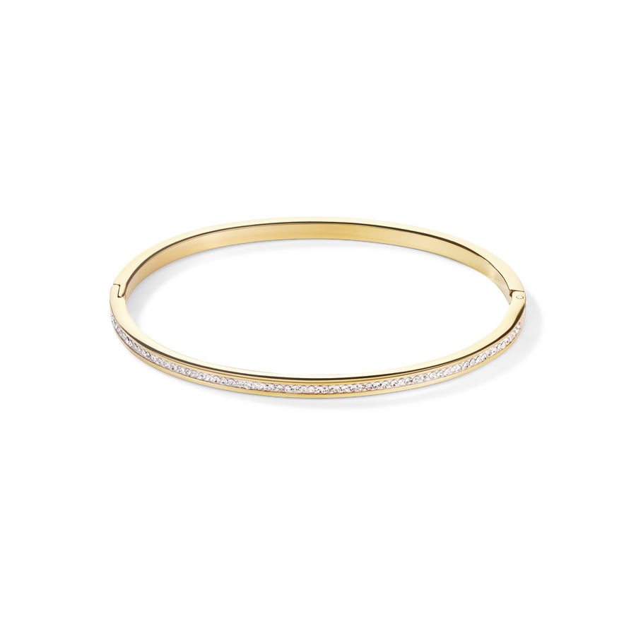 Bracciale acciaio inox oro e cristalli pavé cristallo 17