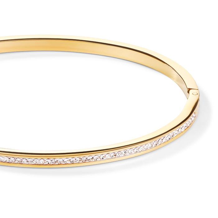 Bracciale acciaio inox oro e cristalli pavé cristallo 17