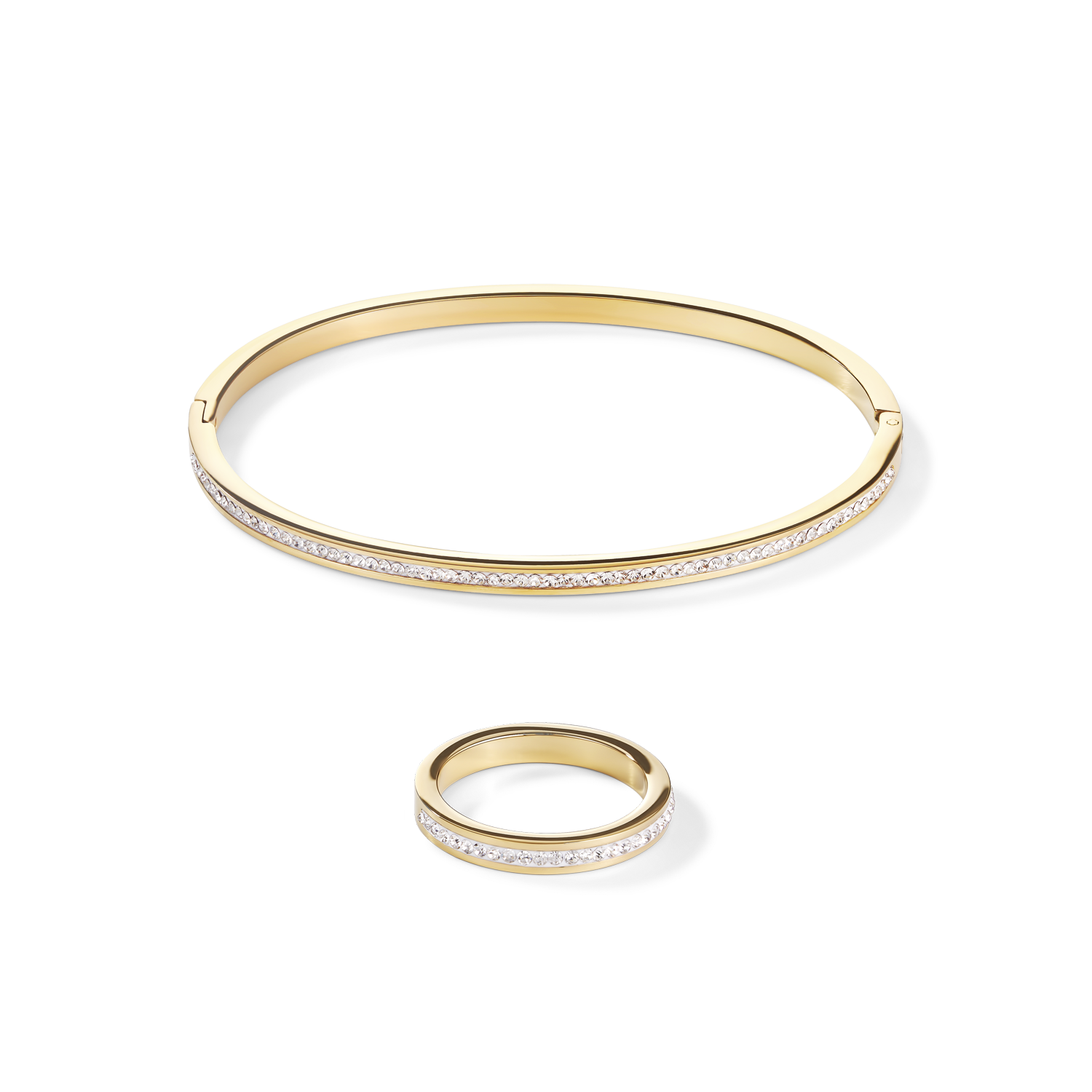 Bracciale acciaio inox oro e cristalli pavé cristallo 17