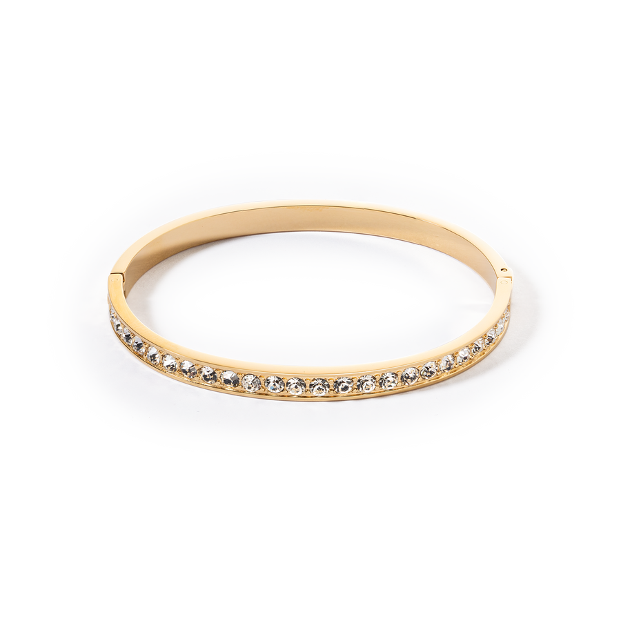 Bracciale acciaio inox e cristalli oro cristallo 17