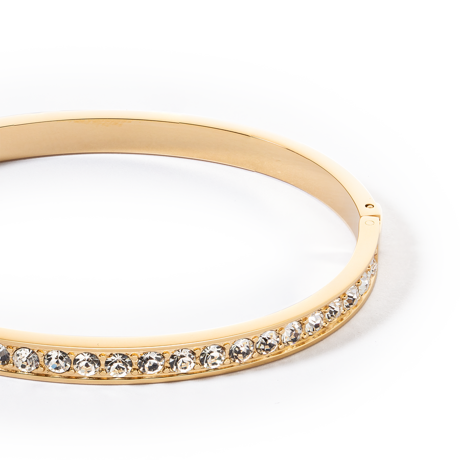 Bracciale acciaio inox e cristalli oro cristallo 17