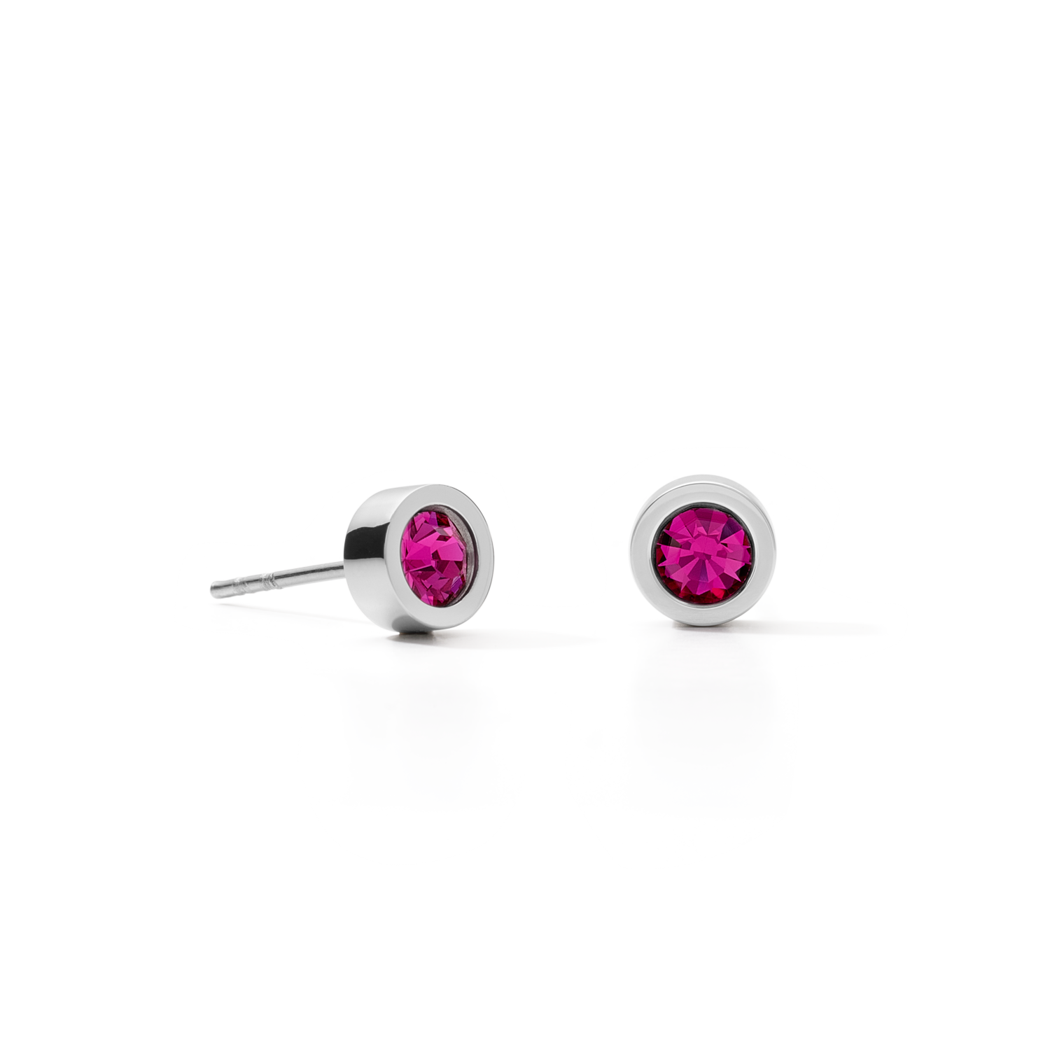 Orecchini in cristallo e acciaio inox argent pink