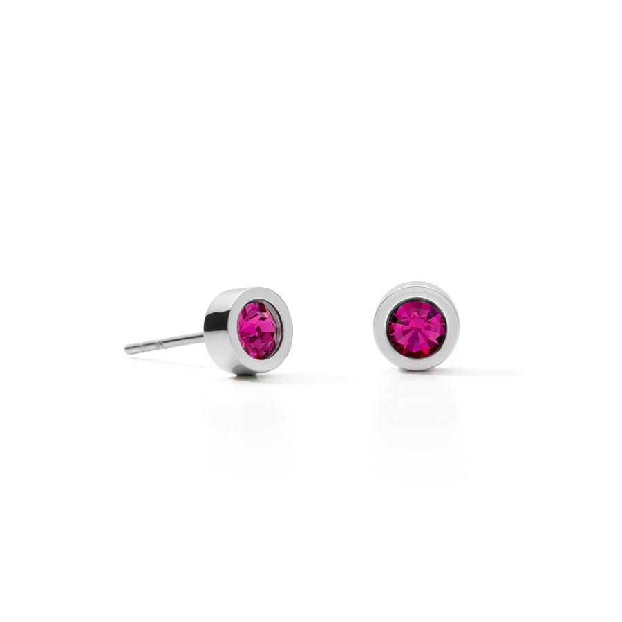 Orecchini in cristallo e acciaio inox argent pink