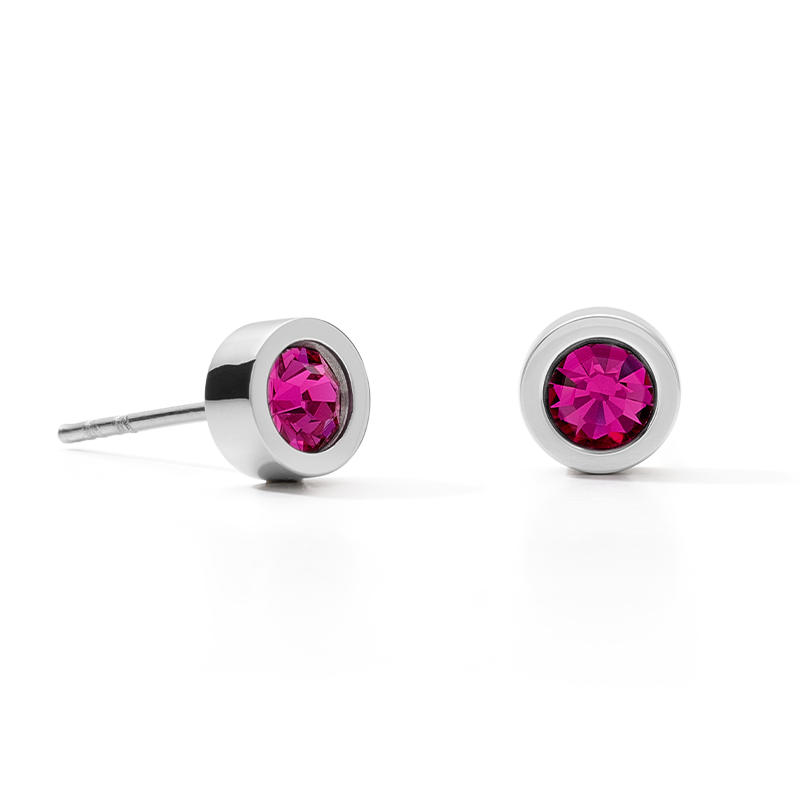Orecchini in cristallo e acciaio inox argent pink