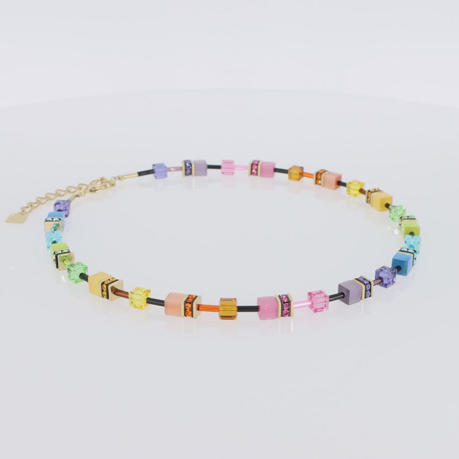 Collana GeoCUBE® multicolor rainbow gold