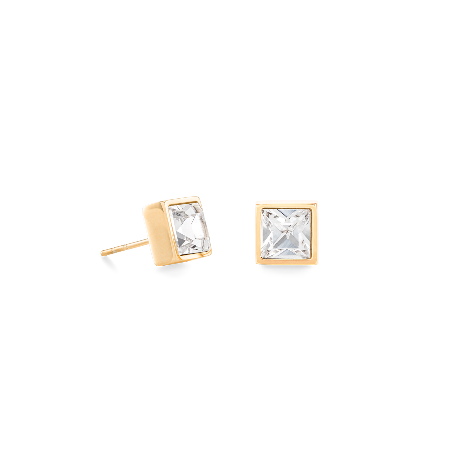 Brilliant Square big orecchini oro cristallo