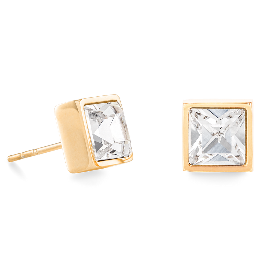 Brilliant Square big orecchini oro cristallo