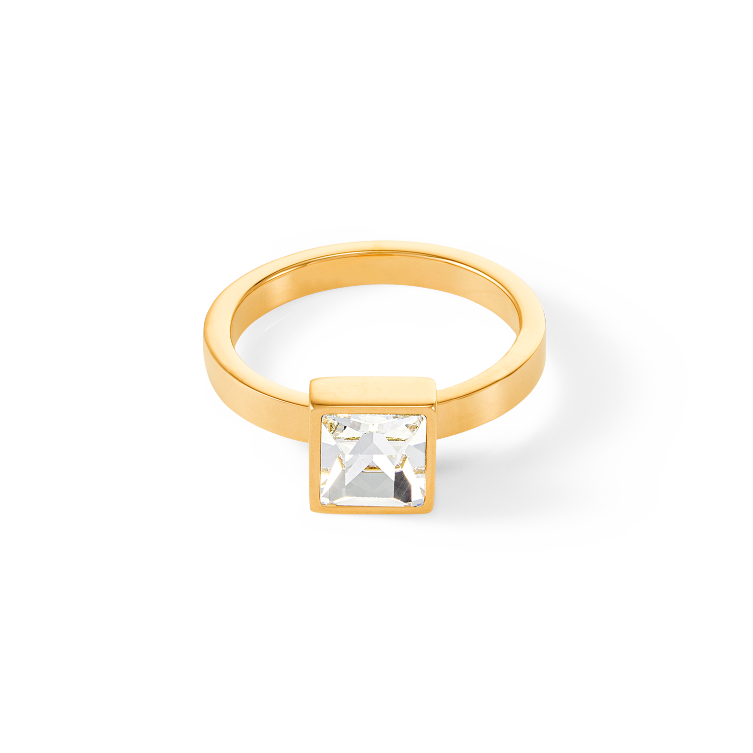 Brilliant Square big anello oro cristallo