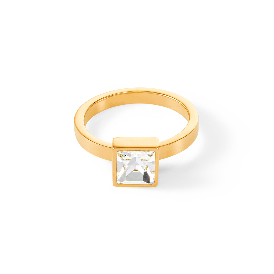 Brilliant Square big anello oro cristallo