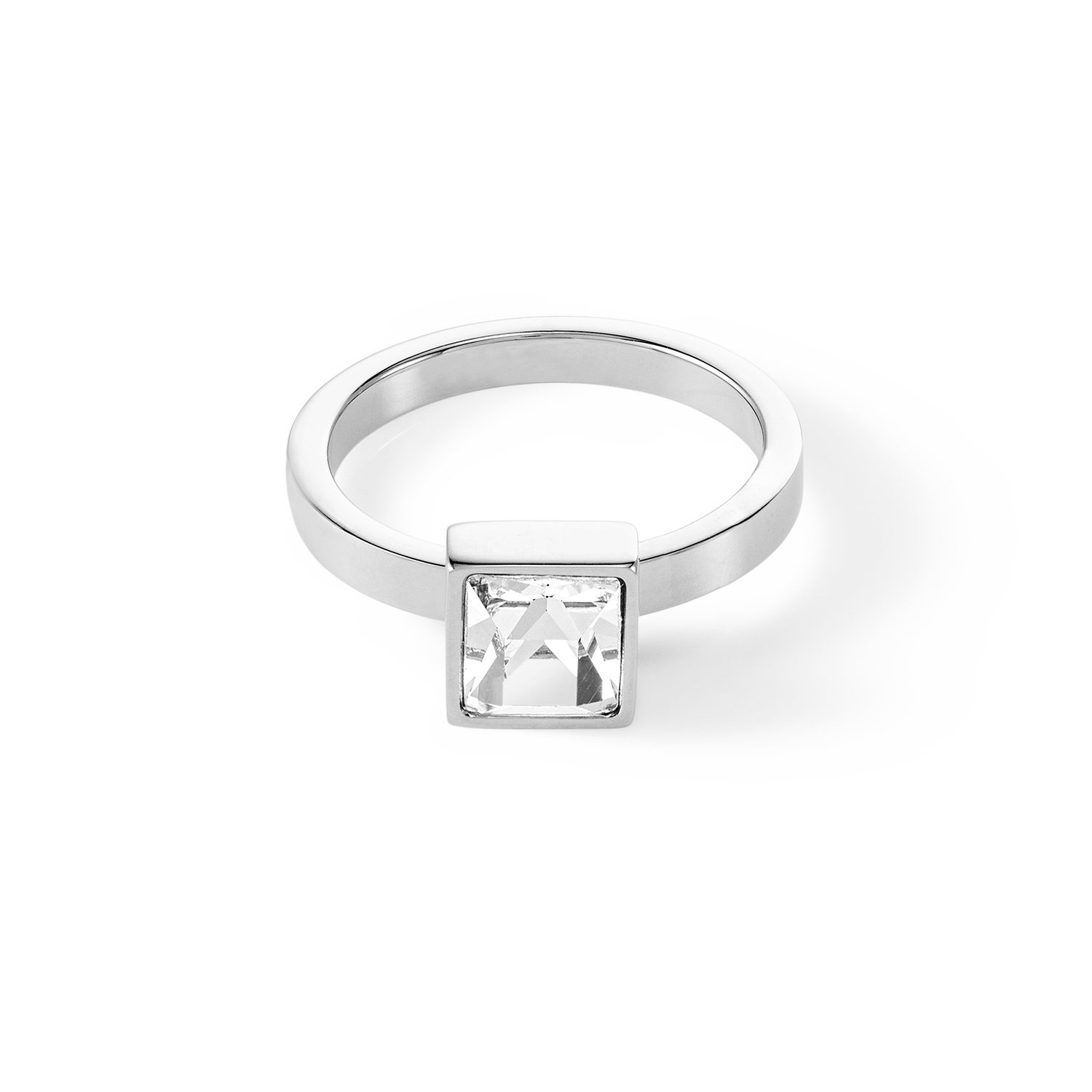 Brilliant Square big anello argento cristallo
