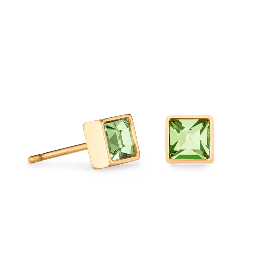 Orecchini Brillant Square small oro-verde